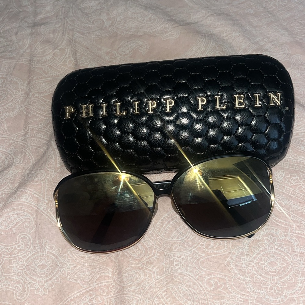 Philipp Plein Black and Gold Sunglasses